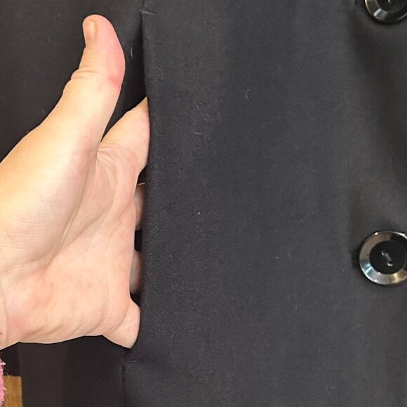 Vintage Jessica Black Wool-Blend 3/4 Jacket Sz 24W Bell Sleeves Satin Lining - Picture 6 of 8